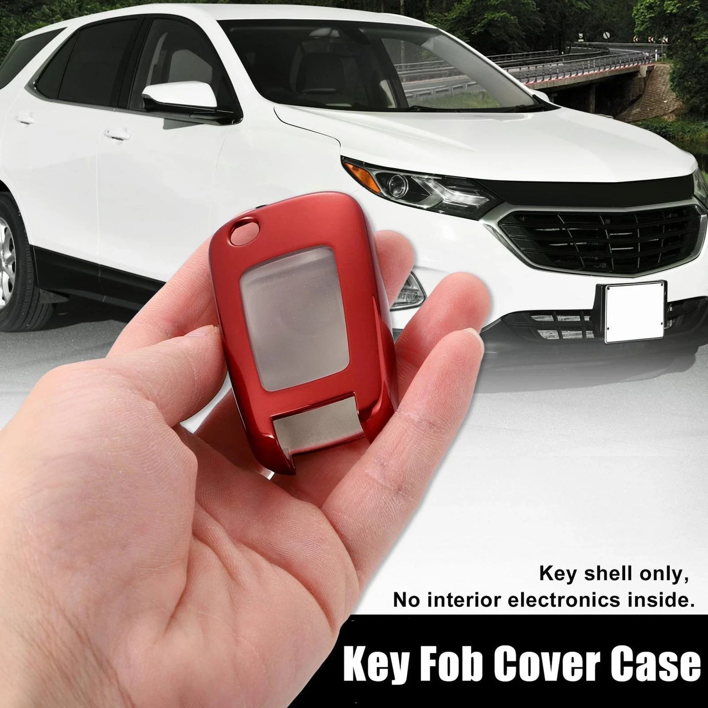 TPU Key Fob Cover for Chevrolet Impala 2014-2019 - Key Fob Shell Protector Red