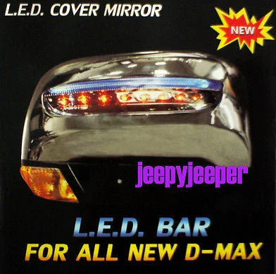 Chrome LED Side Mirror Covers for Isuzu D-Max Pickup Ute (2012-2019)
