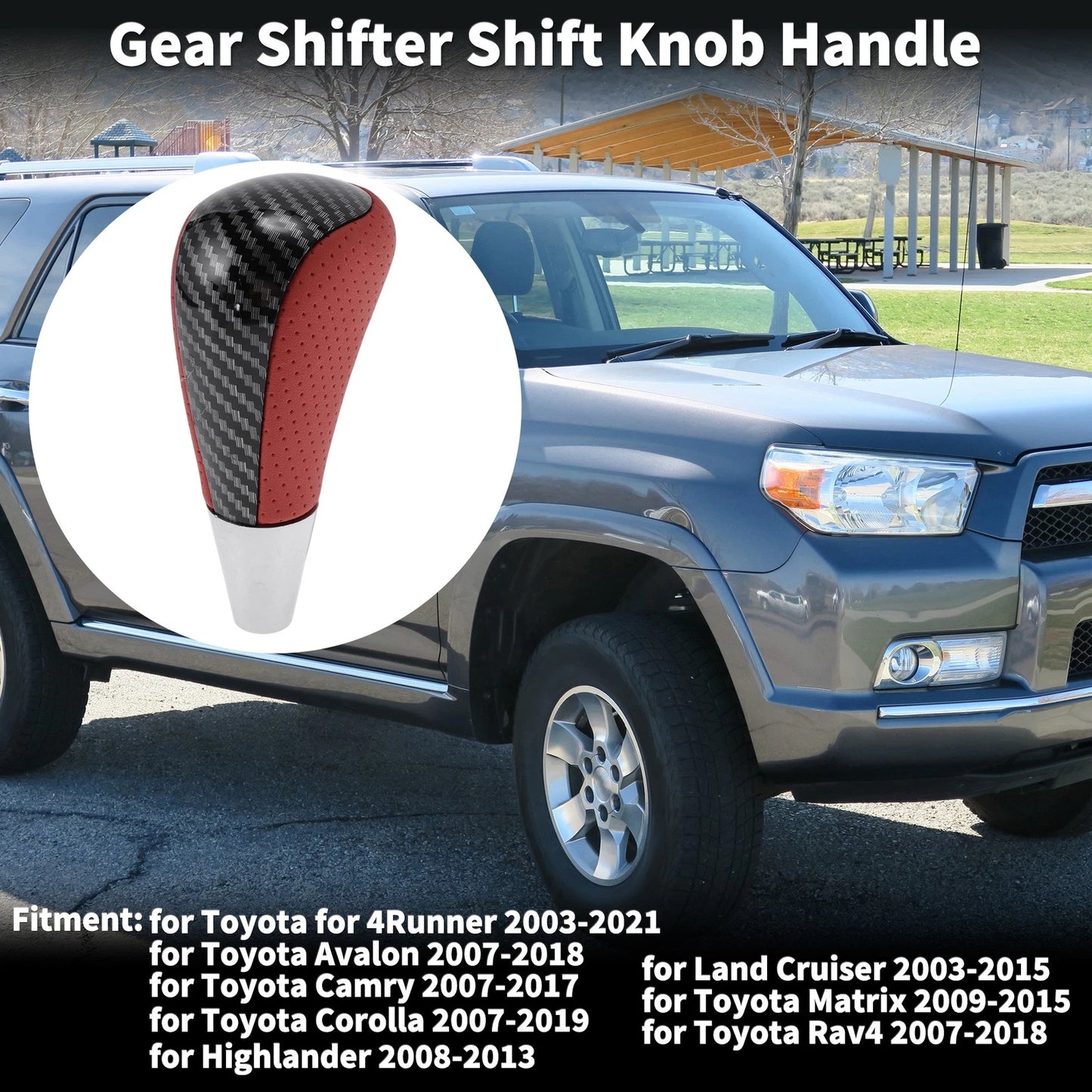 Gear Shift Knob Handle for Toyota 4Runner (2010–2023) Plastic Faux Leather