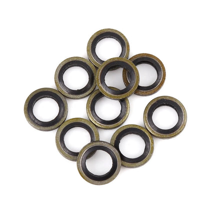 10pcs Copper Washer Oil Seal for Car Engine (8mm ID, 14mm OD)