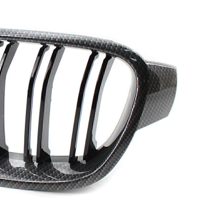 M3 Style Gloss Black Carbon Fiber Look Grilles for BMW F30/31 (2012-2018)