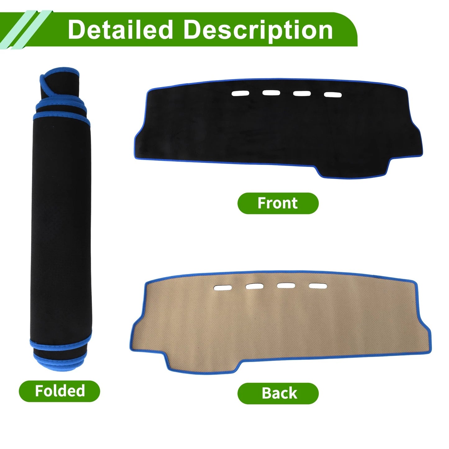 Dashboard Cover for Suzuki Alto (2019–2022) Black Blue Trim Flannel