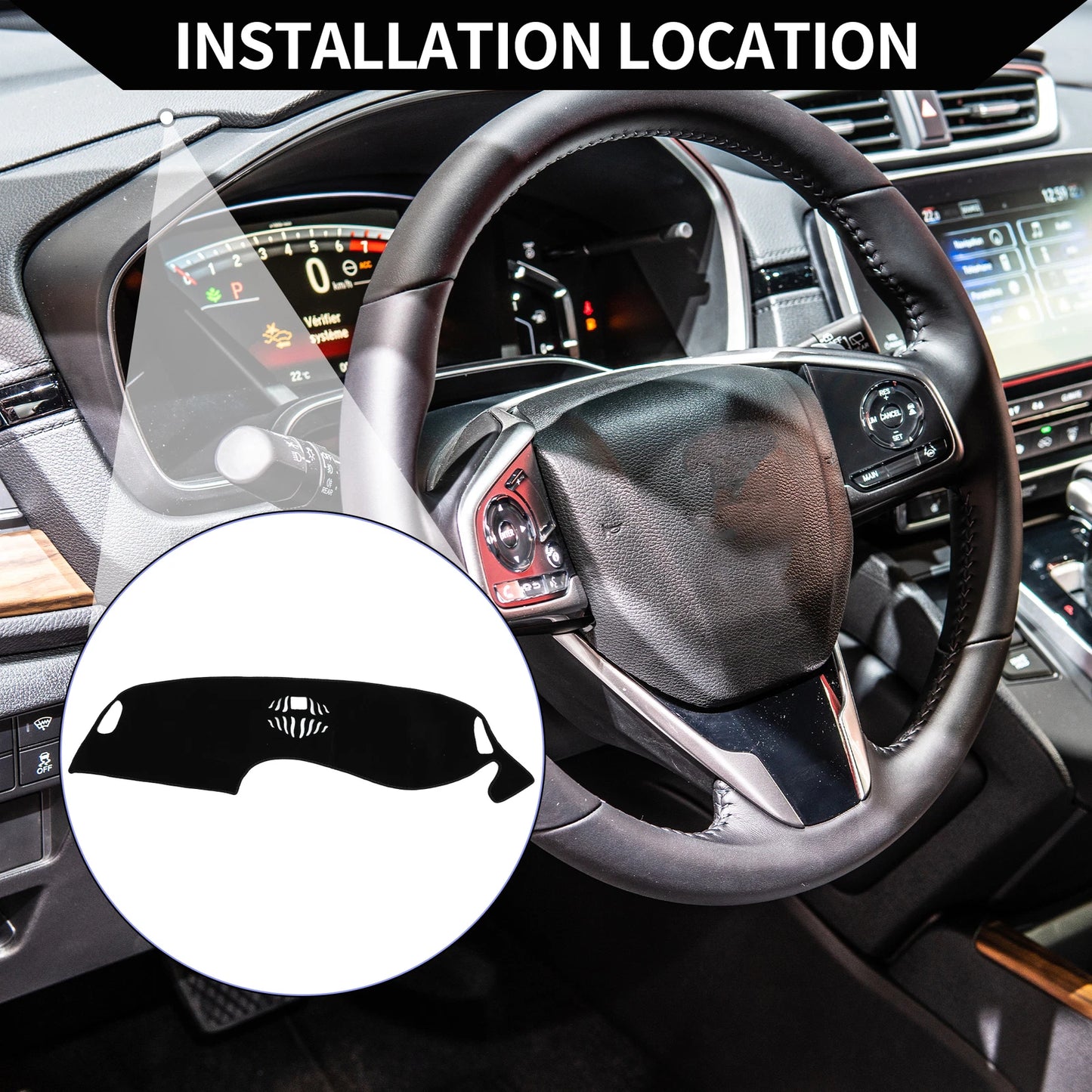 Dashboard Cover Mat for Honda ZR-V (2023–2024) Sun Protector Pad Black