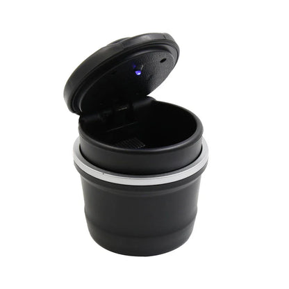 Ashtray Holder for BMW - Blue LED Light Black Shell, Smoke Removal