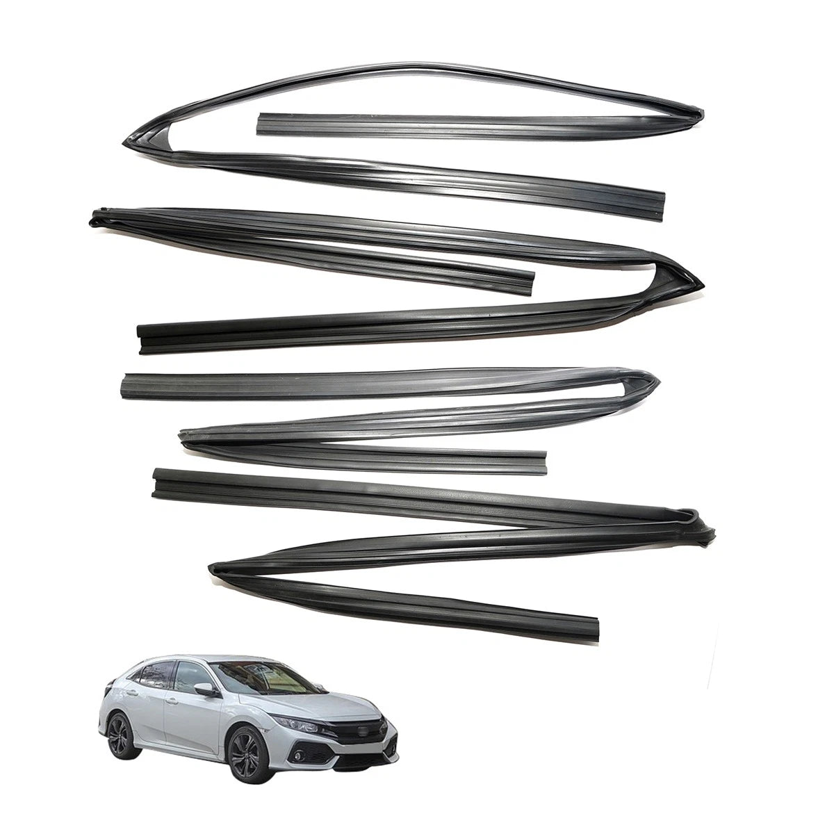 Set of 4 Door Glass Run Channels for Honda Civic FB1 FB3 FB4 FB5 FB6 (2012–2015)