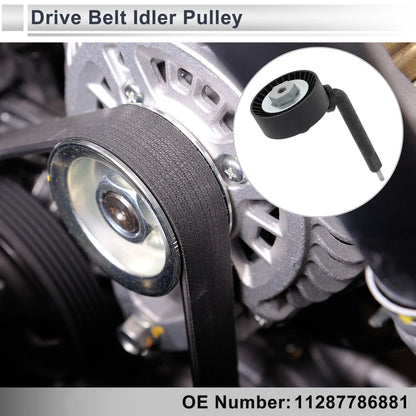 Drive Belt Idler Pulley for BMW 5 Series (2002–2010) No. 11287786881 Black