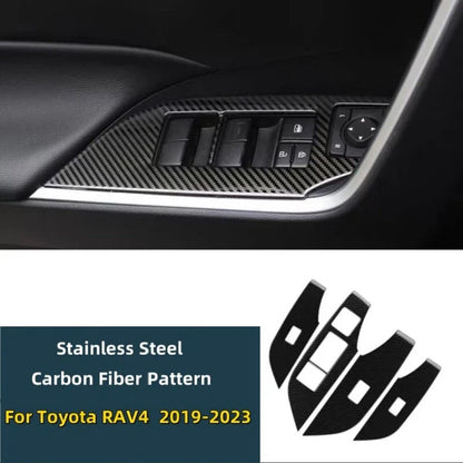 17PC Carbon Fiber Door Handle Gear Shift Air Outlet Cover Trim for Toyota RAV4