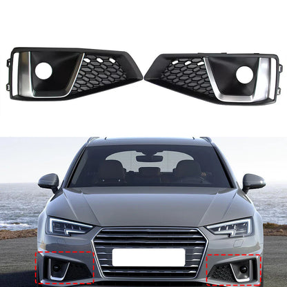 Front Bumper Fog Light Grille Cover w/ACC Hole for AUDI A4 (2017–2020)