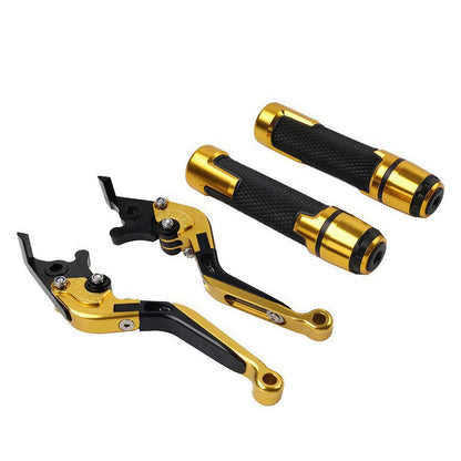 Gold Extendable Brake Clutch Levers & Handlebar Grips for Suzuki GSXS125