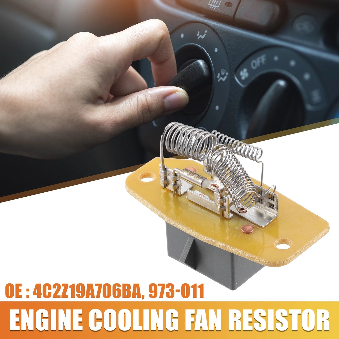 4C2Z19A706BA HVAC Blower Motor Resistor for Ford F-150 F-250 F-350 (1990–1996)