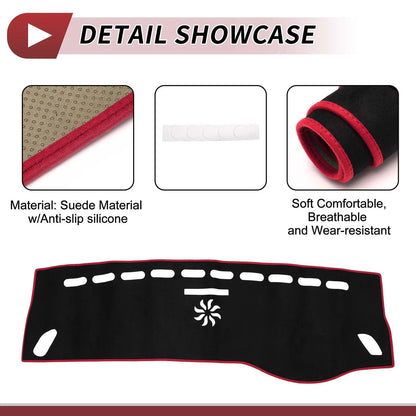 Dashboard Cover Mat for Mercedes CLA (2013–2019) Sun Protector Black Red