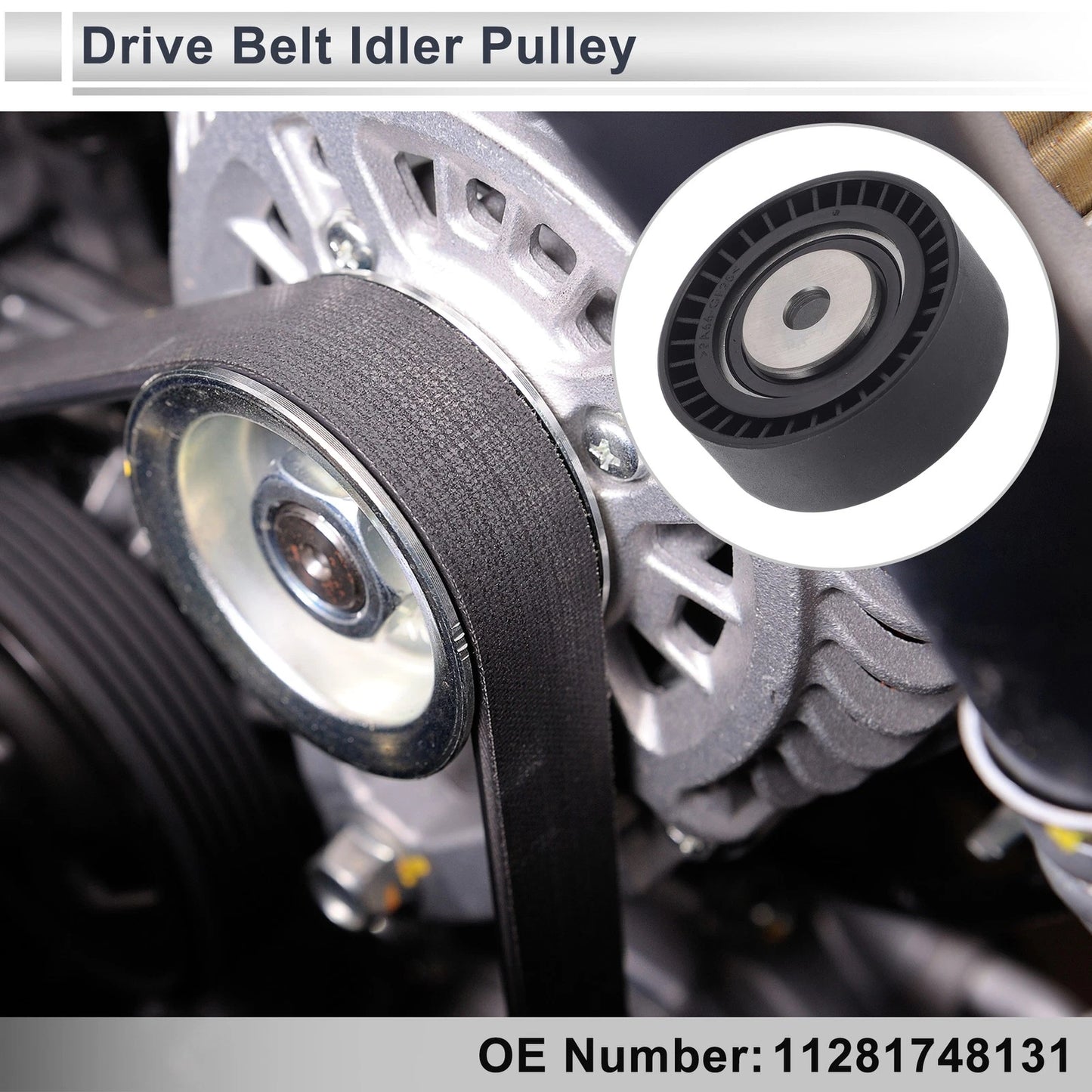 Drive Belt Idler Pulley for BMW Series 3 (1994–2006) No. 11281748131 Black