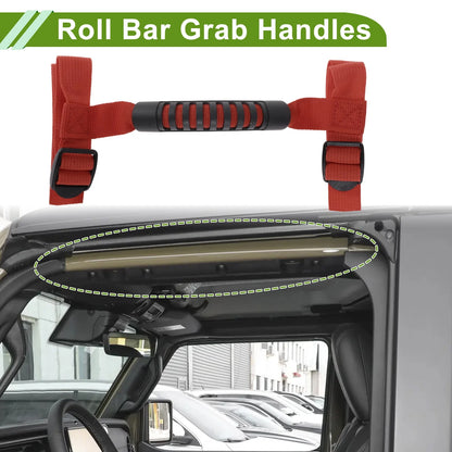 Roll Bar Grab Handles for Jeep Wrangler (1987–2021) Red