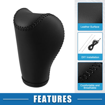Gear Shifting Knob Cover for Jeep Cherokee (2014) PU Leather Black