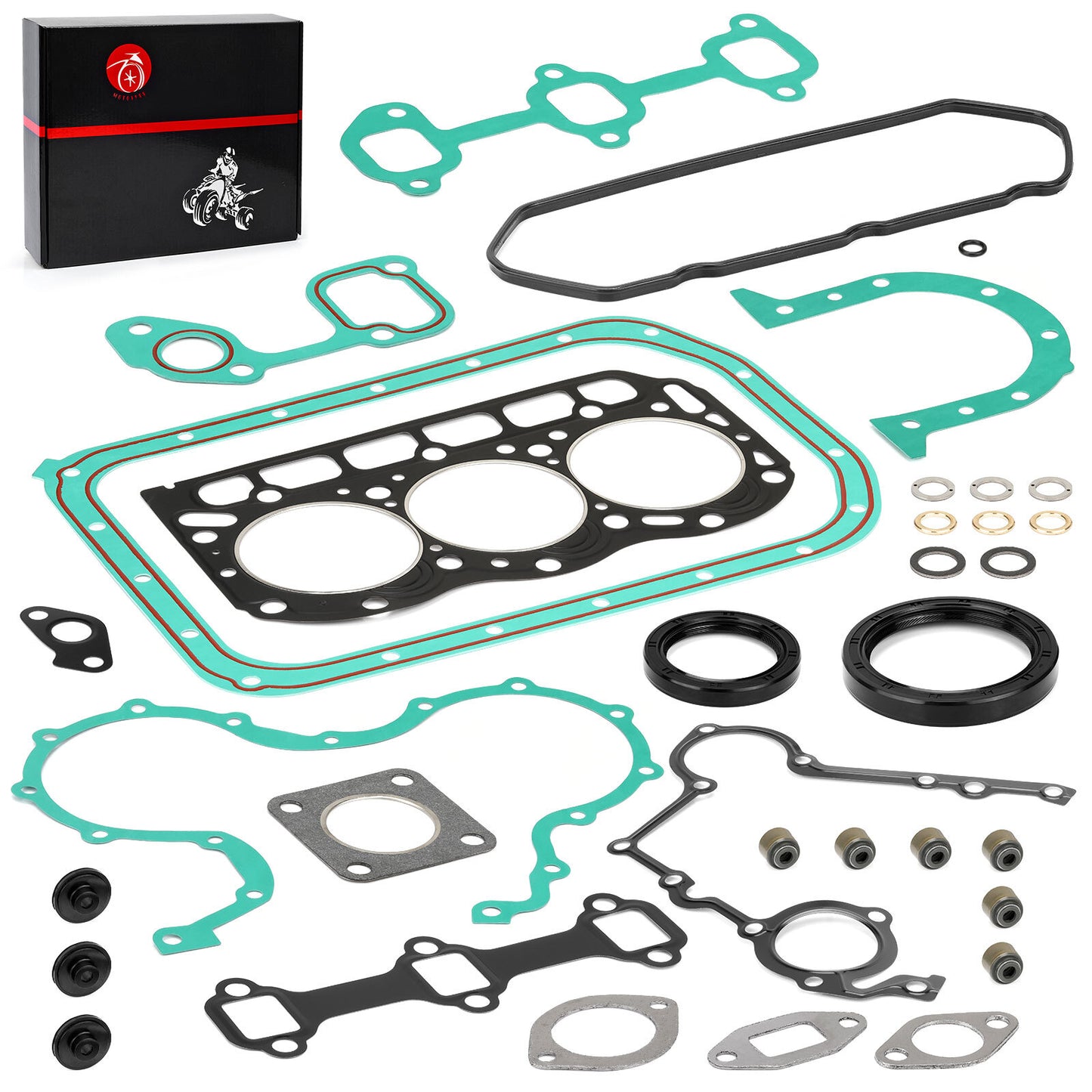 Engine Gaskets Seals Rebuild Kit for Kawasaki Mule 2510 3010 4010 (1998–2009)