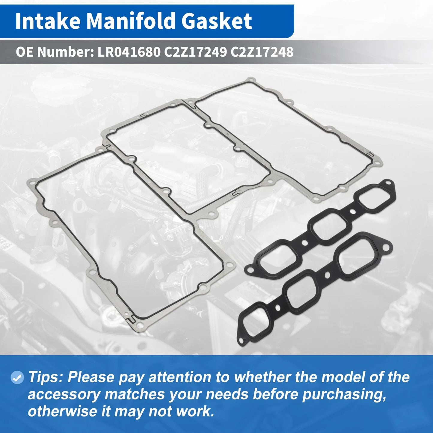 Intake Manifold Gasket Kit for Jaguar F-Type (2014–2021) No.LR041680/C2Z17249