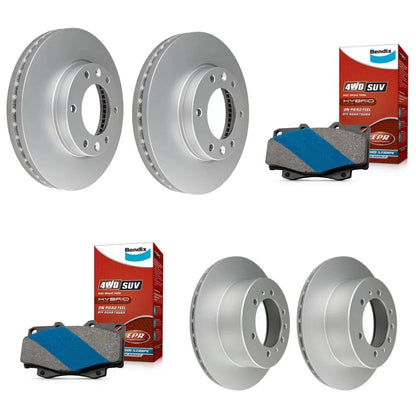 Set of 4 Brake Pads and Rotors for Toyota LandCruiser LC300 (2021–2023)
