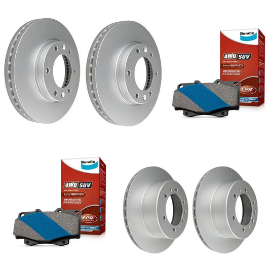 Set of 4 Brake Pads and Rotors for Toyota LandCruiser LC300 (2021–2023)