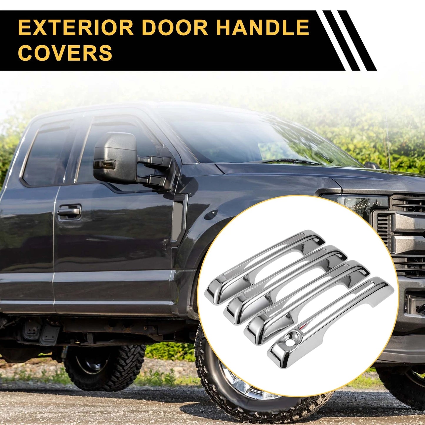 Set of 4 Car Door Handle Protectors for Ford Maverick (2022–2023) Silver Tone