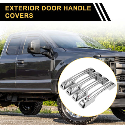 Set of 4 Car Door Handle Protectors for Ford Maverick (2022–2023) Silver Tone