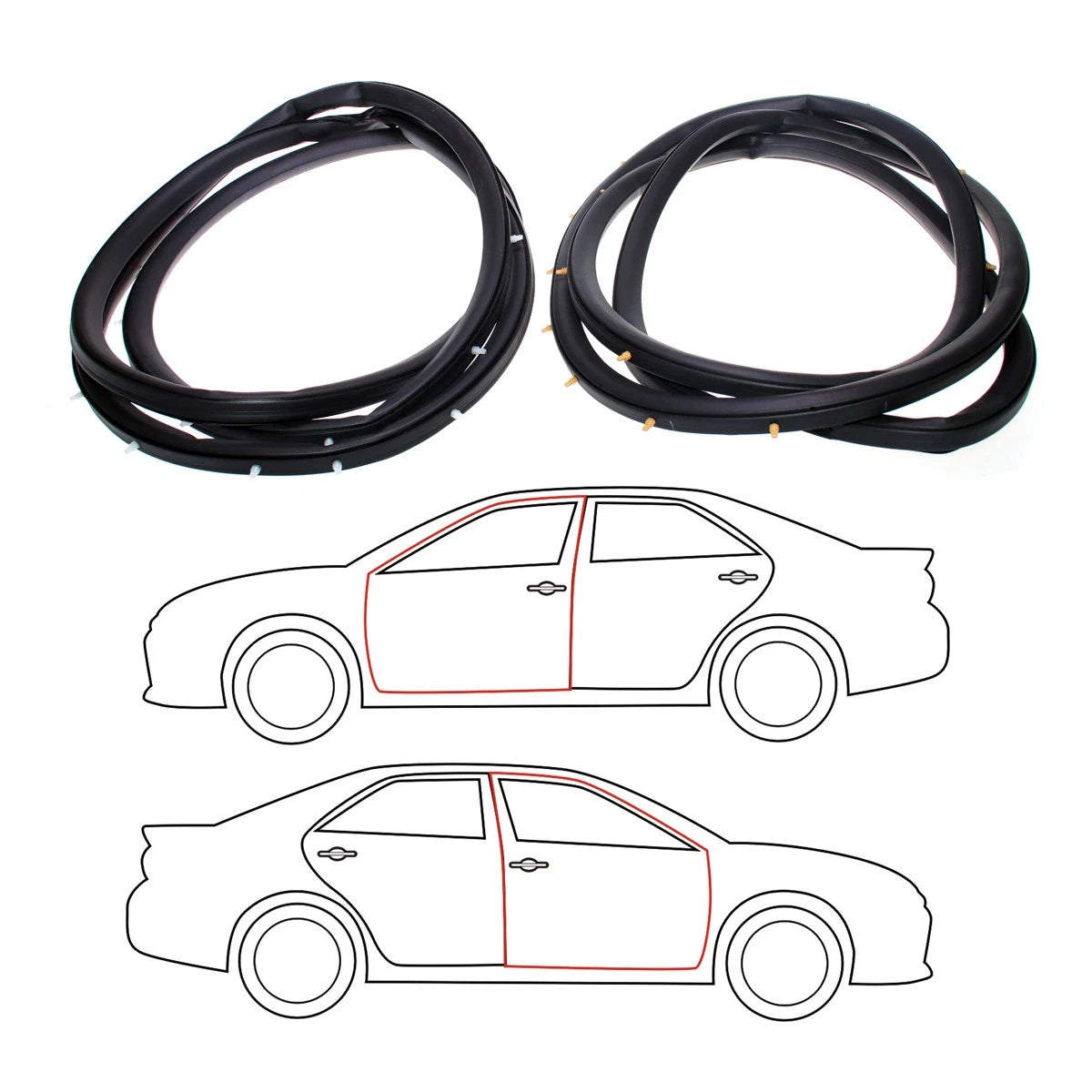 Front Door Weatherstrip Set for Honda Accord (1994–1997)