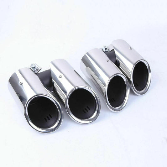 1 Pair Silver Tail Exhaust Pipes for Porsche Macan 2019-2024