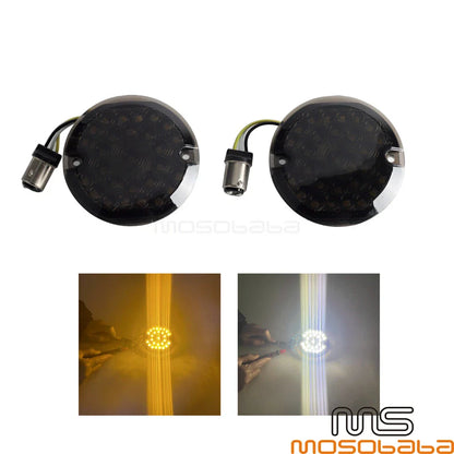 Integrated LED Lens Cover Front Turn Signal Light for Harley FLHT FLHR FLSTN