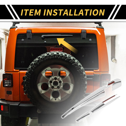Set of 2 Rear Window Wiper Arm Blades Cover for Jeep Wrangler JL (2018–2023)