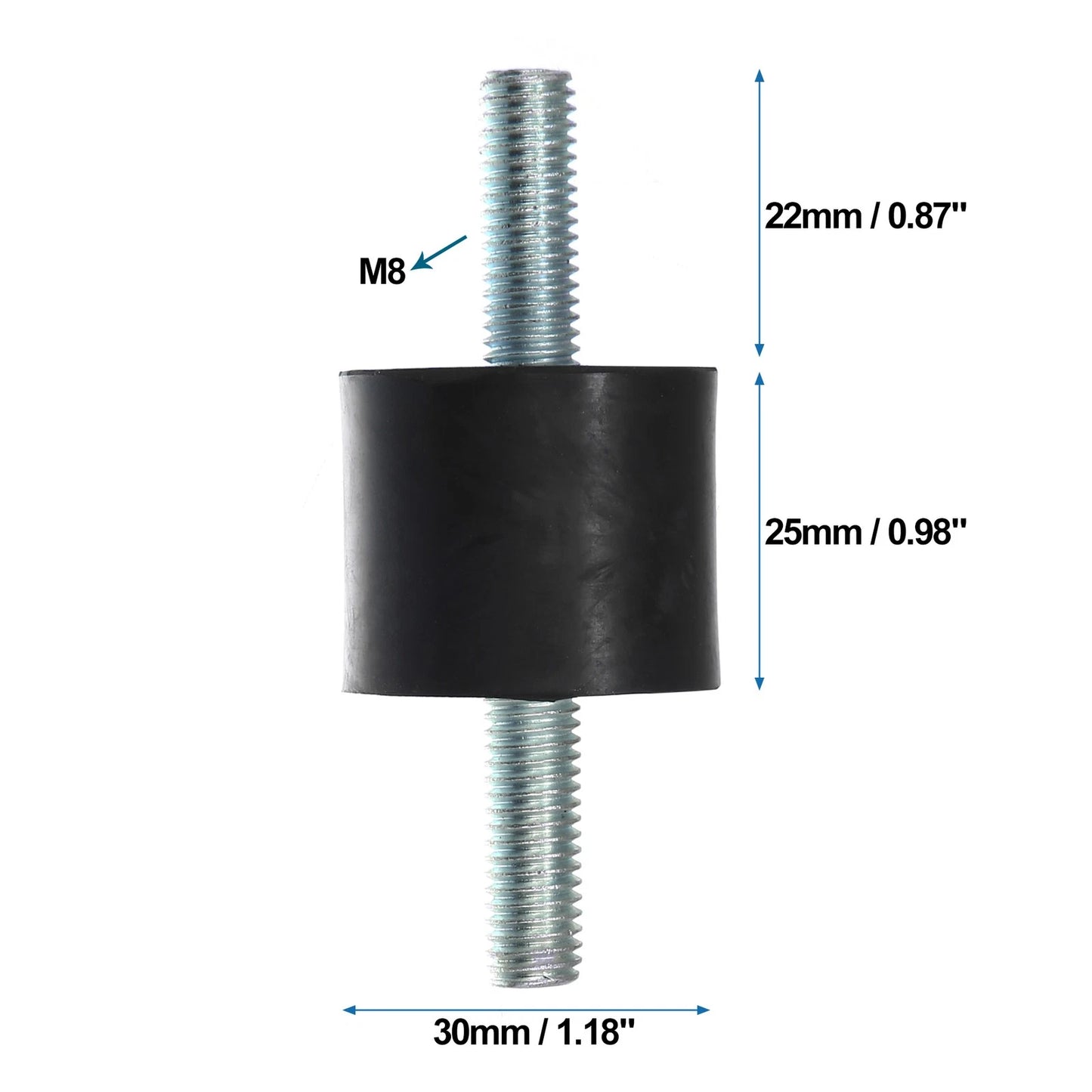 Set of 4 M8 Car Anti Vibration Rubber Isolator Dampers 30x25mm