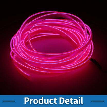 LED Strip Interior Decoration Lighting for Car (3 Meter, Pink)