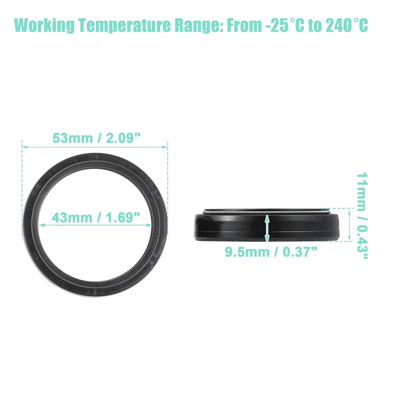 2 Pcs Front Fork Shock Oil Seal for Honda XR250L (1991–1996)