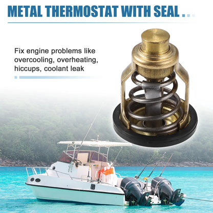 60C 140F Marine Thermostat Kit w/ Seal for Suzuki Yamaha Outboard