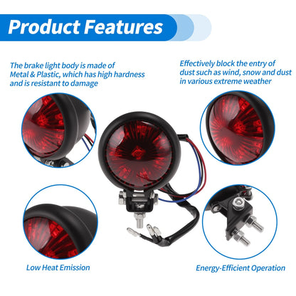 LED Motorcycle Tail Light Brake Turn Signal Universal Red Light