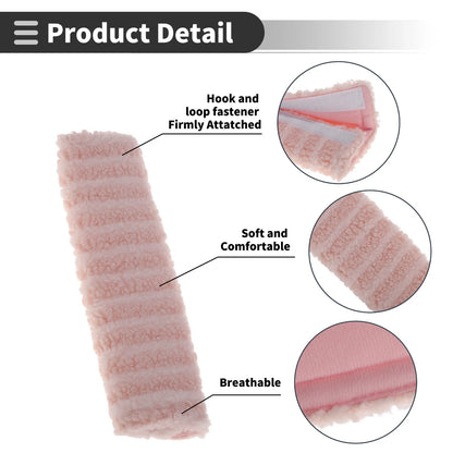 Set of 2 Pink Seat Belt Cover Pads for Universal Fit (26cm)