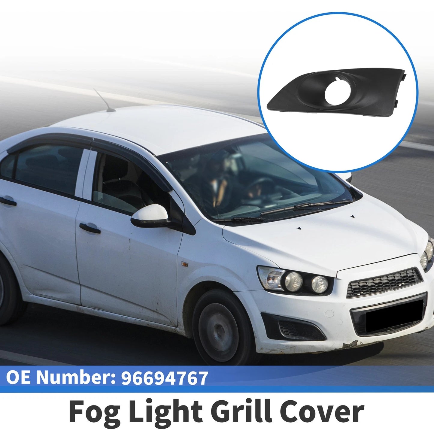 Fog Light Grill for Chevrolet Aveo (2011–2014) No. 96694767 Black