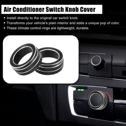 2 Pcs Air Conditioner Switch Knob Cover for Toyota Yaris (2010–2017) Black