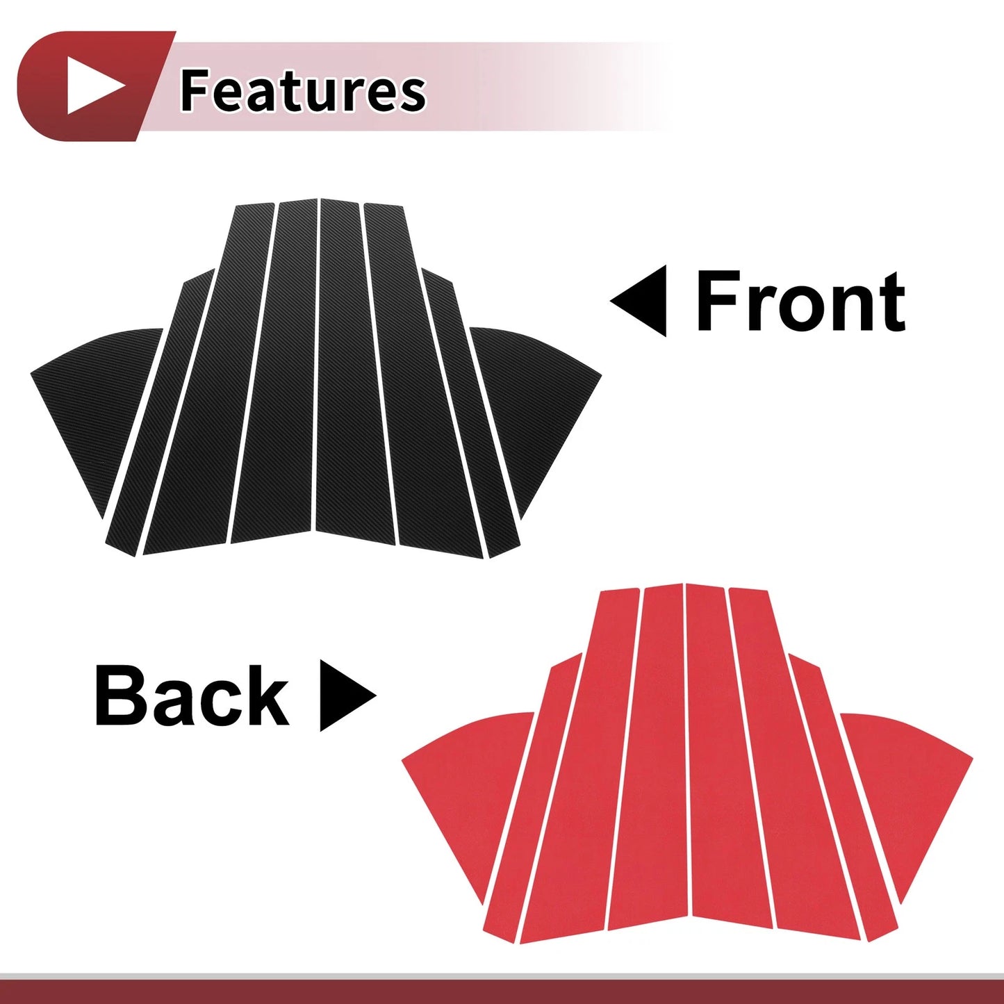 8 Pcs Door Pillar Window Trim for KIA Sonet (2021–2024) Black Carbon Fiber