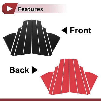 8 Pcs Door Pillar Window Trim for KIA Sonet (2021–2024) Black Carbon Fiber