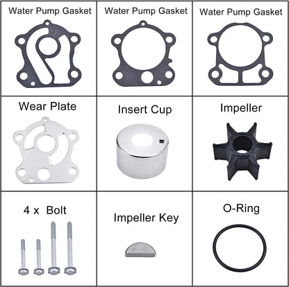 Water Pump Impeller Kit for Yamaha F75 F80 F90 F100 (Year Range Not Specified)