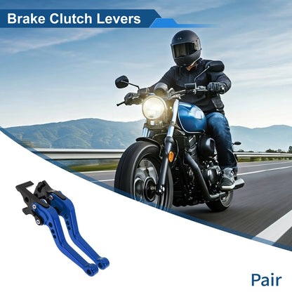 Short Brake Clutch Levers for Yamaha YZF-R25 (2014–2015) - Blue, 1 Pair