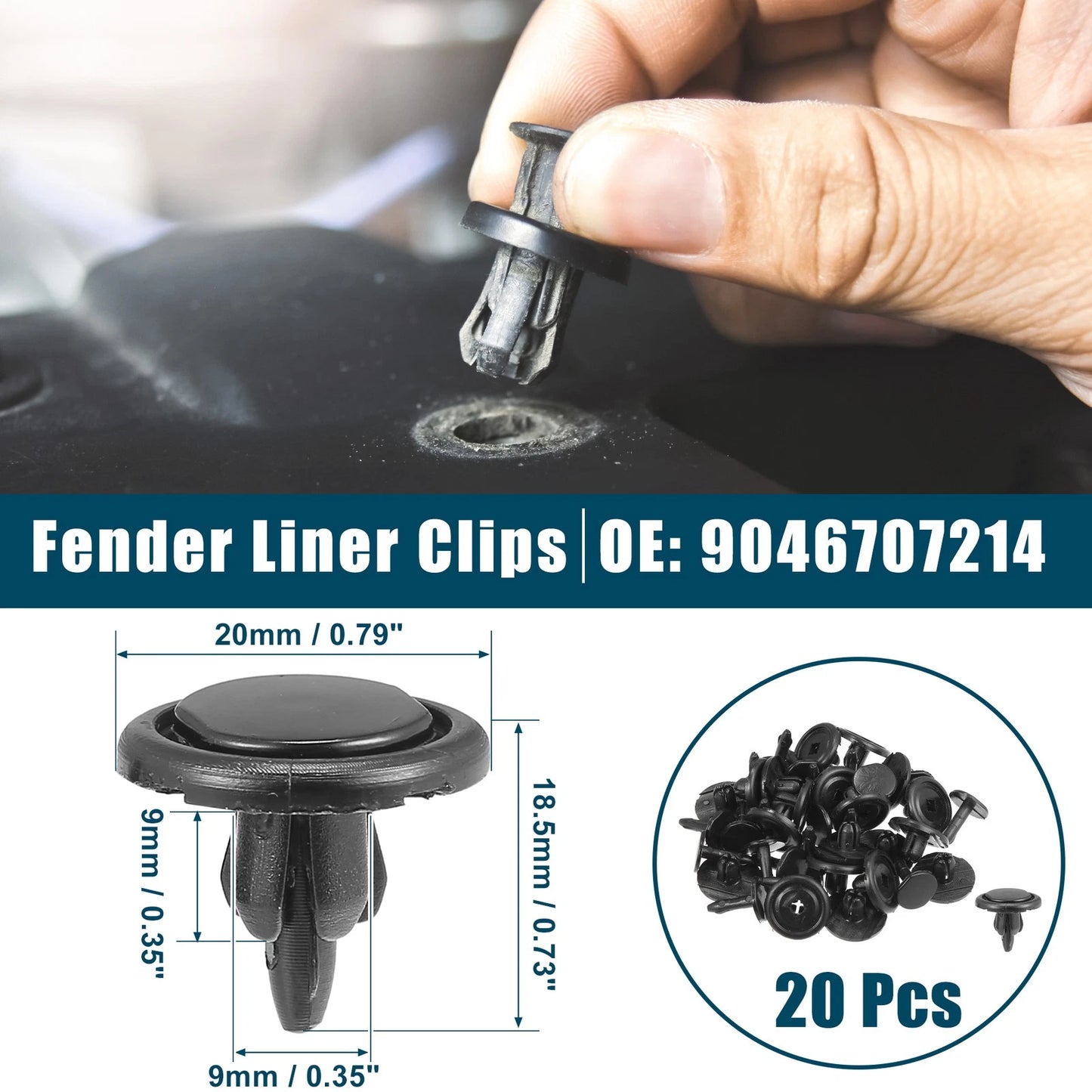20 Pcs Fender Liner Clips for Toyota Avalon (No. 90467-07214/90467-A0037)