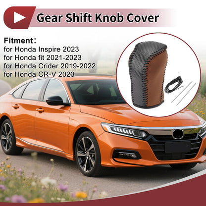 1 Pc Gear Shift Knob Cover for Honda Inspire (2023) Brown Faux Leather