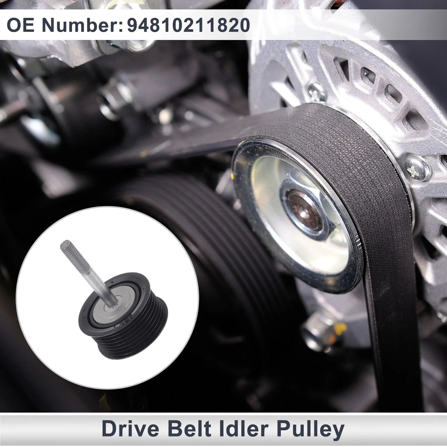 Drive Belt Idler Pulley for Porsche Cayenne (2008-2015) Black 1 x Piece
