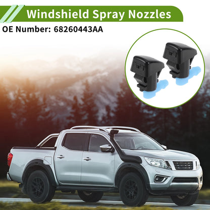 Set of 1 Windshield Washer Nozzle with Hose Connector for Jeep (No.68260443AA)