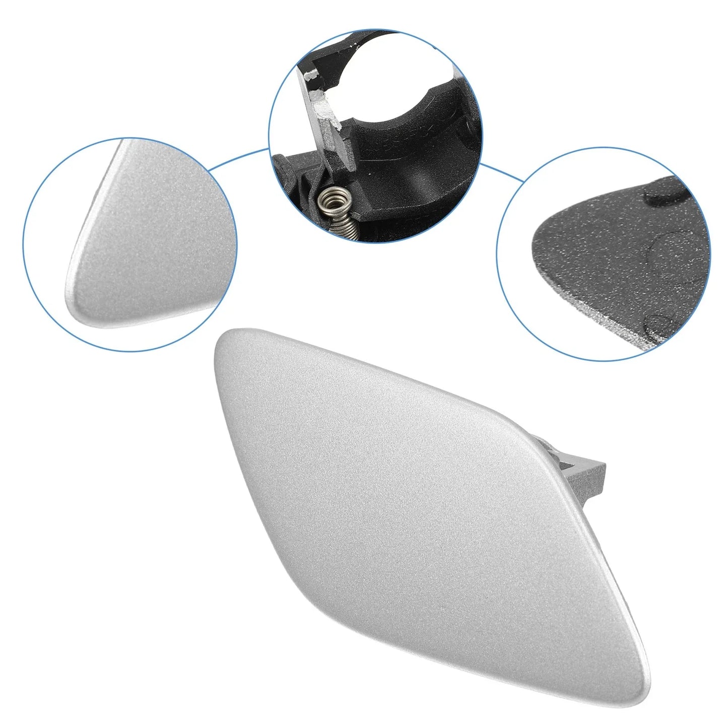 1x Front Bumper Headlight Washer Cover Cap for BMW 335i Silver Tone