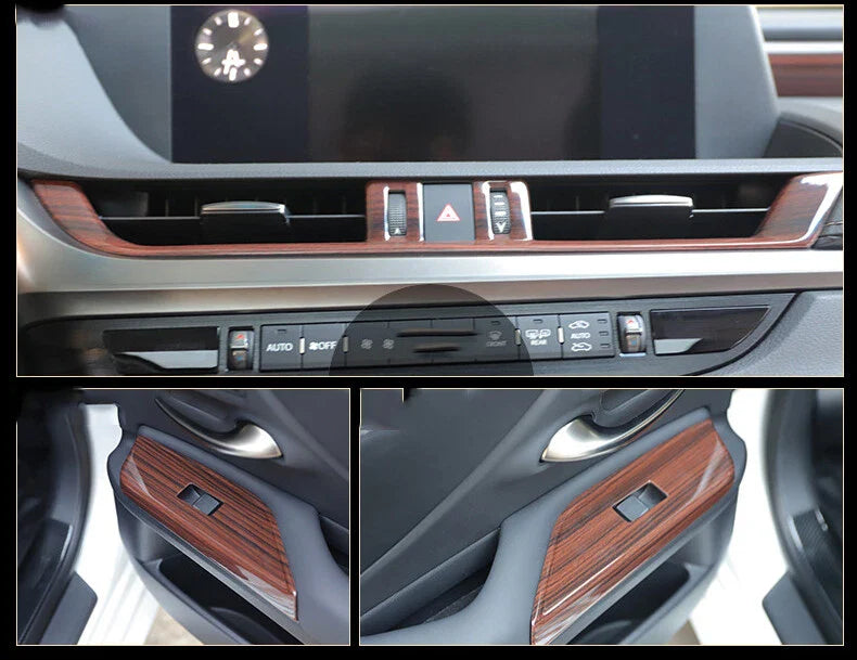 23x ABS Wood grain Interior Accessories Kit Cover for Lexus ES350/300h/250 (2019–2022)