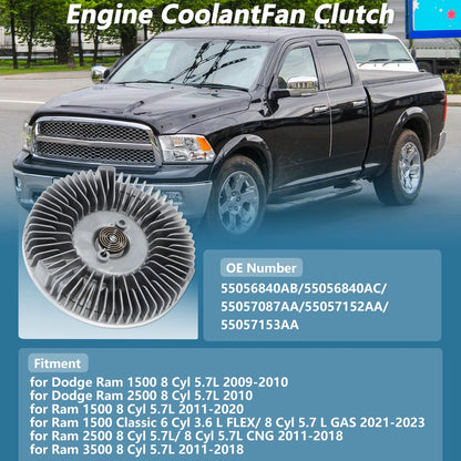 Cooling Fan Clutch for Dodge Ram 1500 2011–2020, Ram 2500 3500 No. 55056840AB
