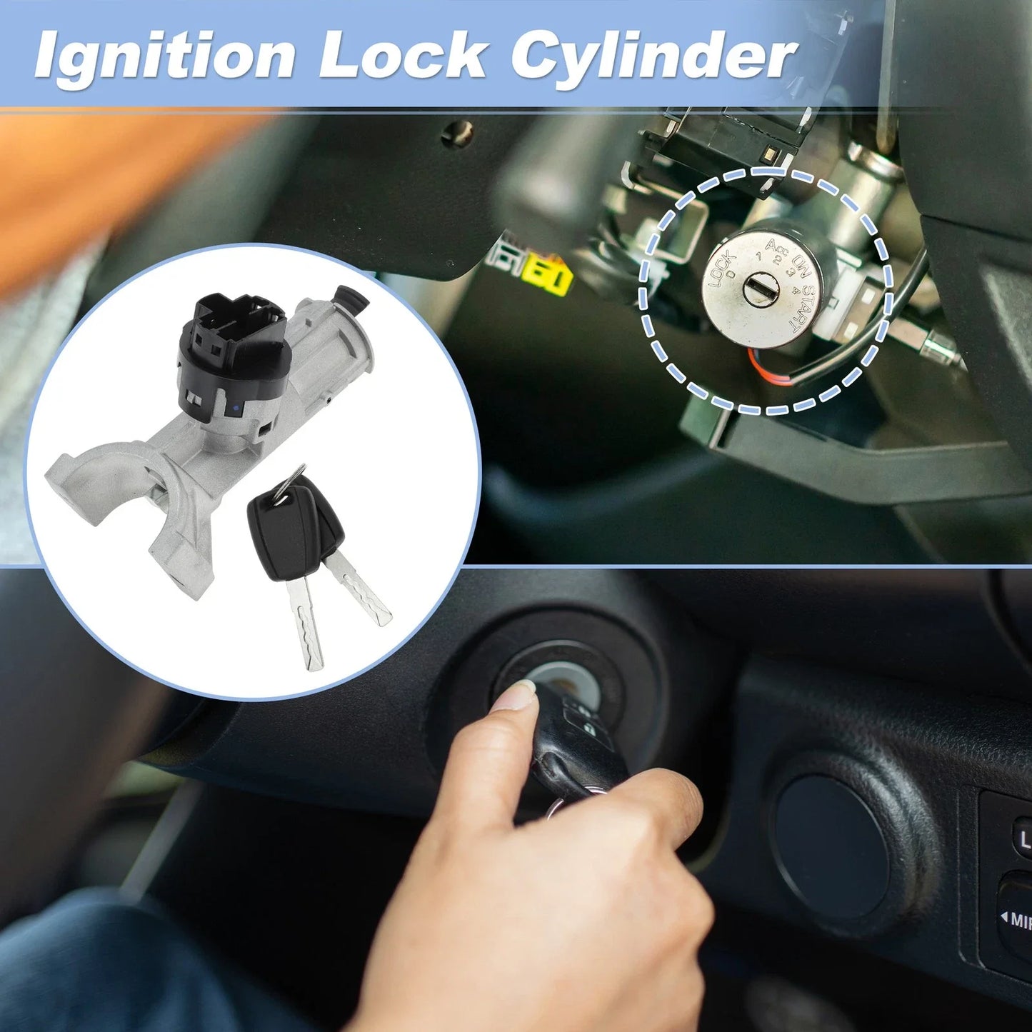 Ignition Lock Cylinder W/ 2 Keys for Dodge Ram Promaster 1500 (2014-2023)