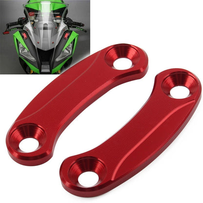 Red Rearview Mirror Block Off Base Plates for Kawasaki Ninja 400 (2018–2021)