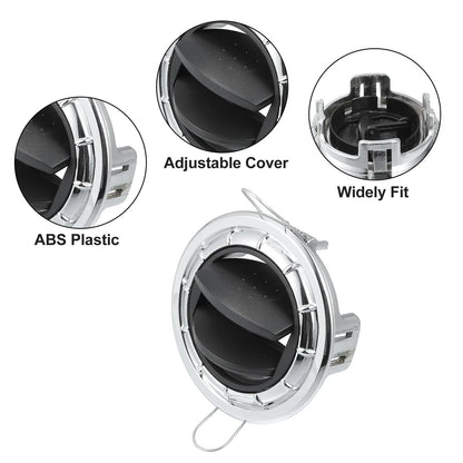 AC Air Condition Vent Outlet for RV Bus Boat Yacht Caravan (Black/Silver Tone)